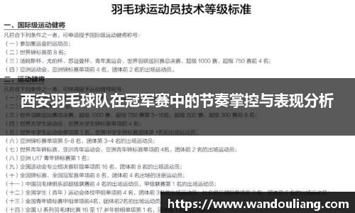 西安羽毛球队在冠军赛中的节奏掌控与表现分析